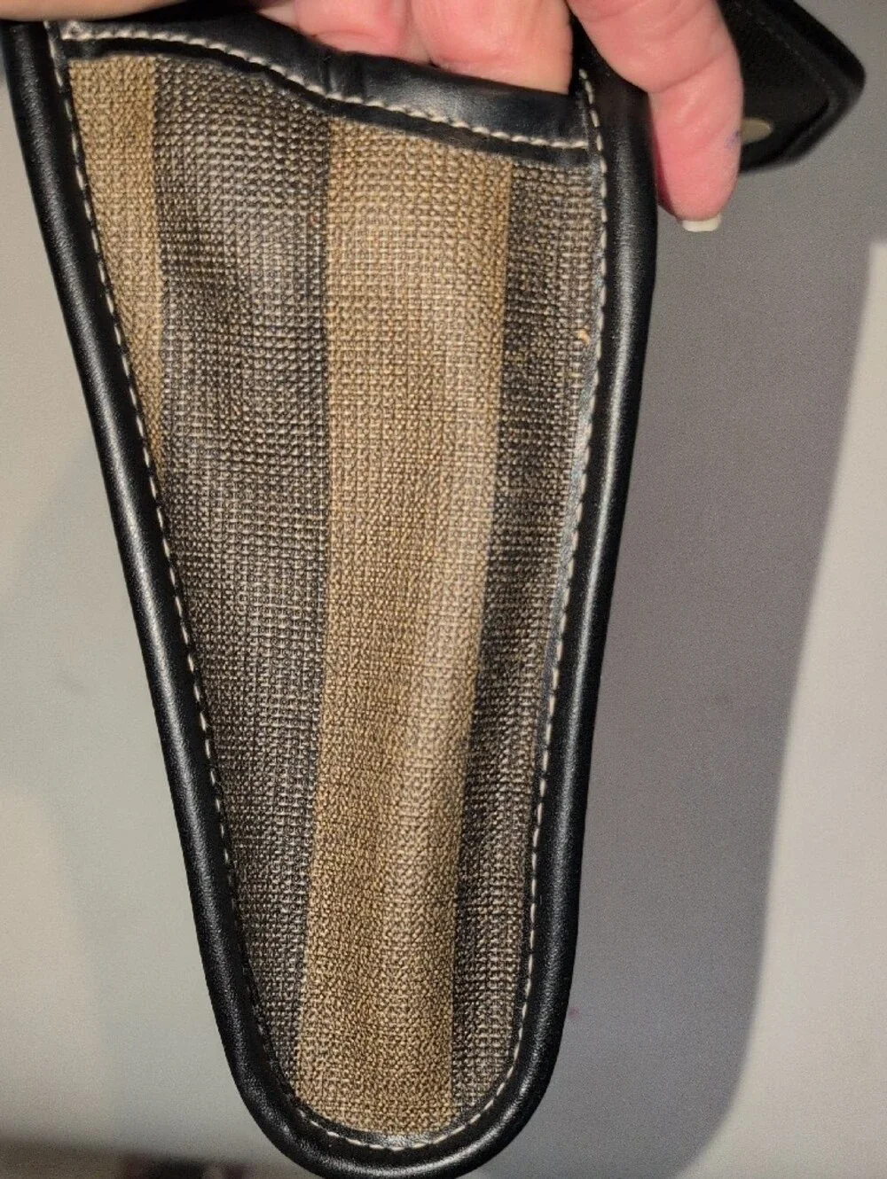 Striped FASHION Envelope Clutch in Black and Brown Stripes